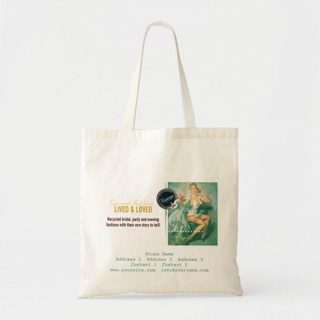 Bolsa Tote Modas de Brida Vintage - Saco Impresso (Frente)