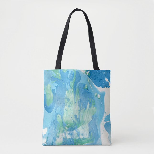 Bolsa Tote Modelo Abstrato azul-azul-moderno (Frente)