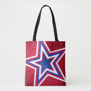Bolsa Tote Modelo da Campanha Americana de Brilho Branco Verm