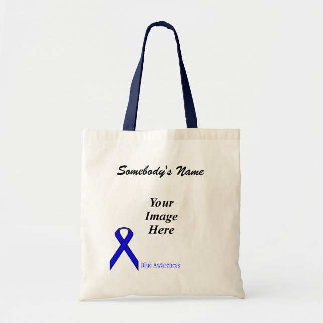 Bolsa Tote Modelo da Faixa Azul Padrão por Kenneth Yoncich (Frente)