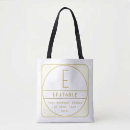 Bolsa Tote Modelo de Design retromoderno editável Dourado e b