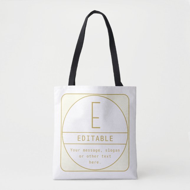 Bolsa Tote Modelo de Design retromoderno editável Dourado e b (Frente)