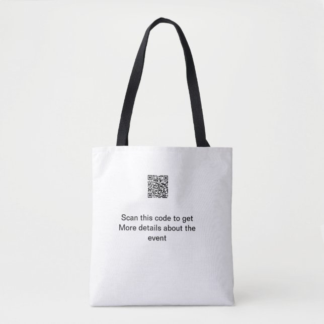 Bolsa Tote Modelo de evento comercial de scan de código Q R s (Frente)