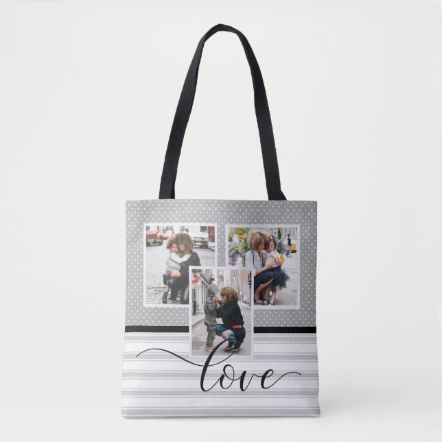 Bolsa Tote Modelo de Foto Personalizado "Amor" (Frente)
