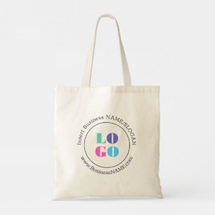 Bolsa Tote Modelo de logotipo circular com nome comercial sim