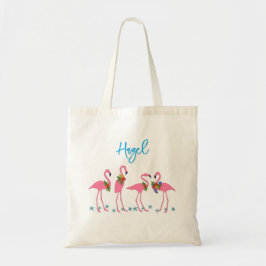 Bolsa Tote Modelo de nome de flamingos Presente de madrinha