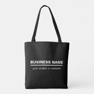 Bolsa Tote Modelo de Nome de Negócios Moderno e Ousado P&B