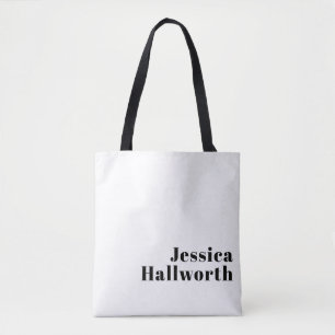 Bolsa Tote Modelo de Nome ou Negócio Minimalista Moderno Retr