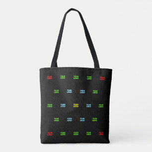 Bolsa Tote Modelo de padrão de logotipo ou imagem carregada m
