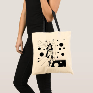 Bolsa Tote Modelo de Passarela Retro, Moda Art Déco Vintage