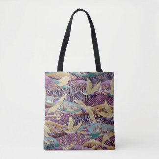 Bolsa Tote modelo de tecido violeta kimono elegante