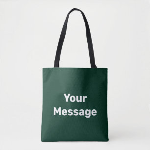 Bolsa Tote Modelo de Texto de Mensagem Verde Escuro Simples