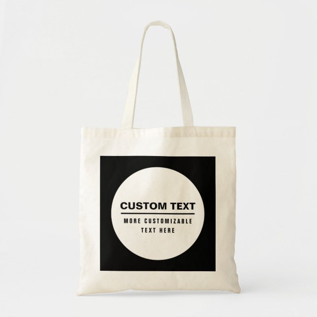 Bolsa Tote Modelo de texto personalizável simples e negrito (Frente)