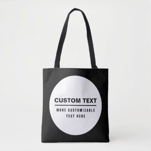 Bolsa Tote Modelo de texto personalizável simples e negrito