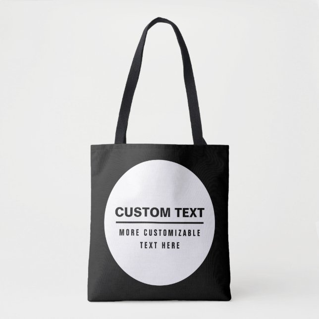 Bolsa Tote Modelo de Texto Personalizável Simples Negrito (Frente)