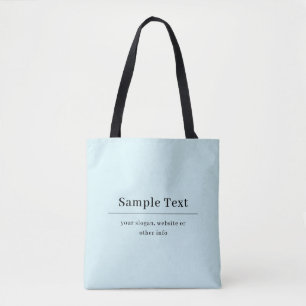 Bolsa Tote Modelo de Texto Simples e Elegante Azul Claro