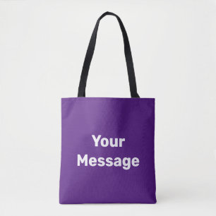 Bolsa Tote Modelo de Texto Simples Roxo e Branco
