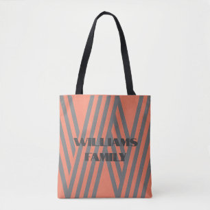 Bolsa Tote modelo monograma nome da família presente Saca de