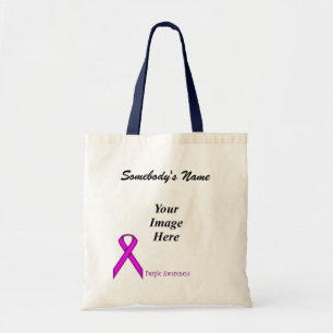 Bolsa Tote Modelo padrão roxo da fita