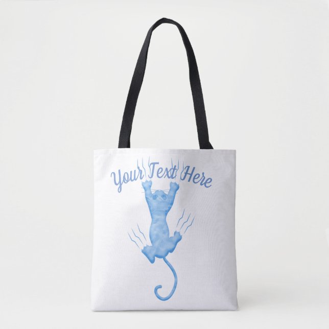Bolsa Tote Modelo Personalizado de Kitten Azul (Frente)
