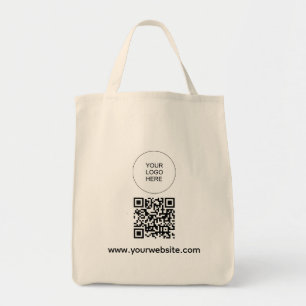 Bolsa Tote Modelo QR Code Upload o seu endereço de logotipo n