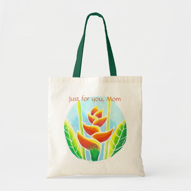Bolsa Tote Modelo tropical do saco do dia das mães da flor de (Frente)