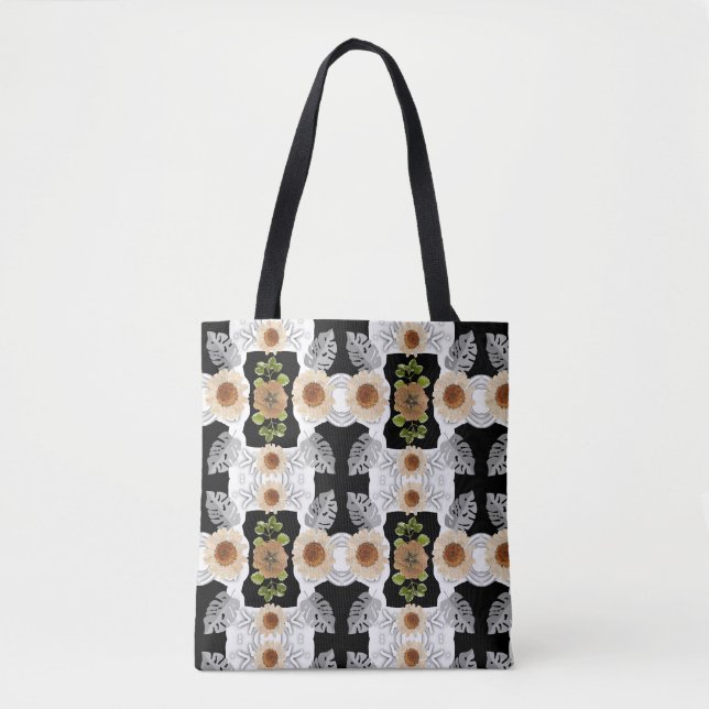 Bolsa Tote Modern abstract floral art (Frente)