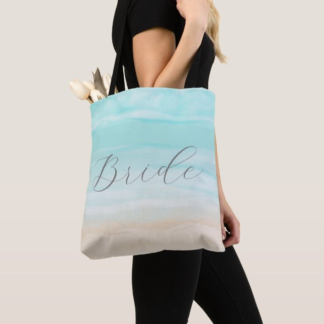 Bolsa Tote Modern Abstrato Beach Bride (Close Up)