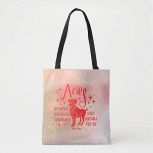 Bolsa Tote Modern Aries Horoscópio Zodiac Personalizado