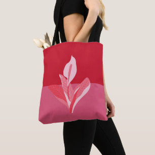 Bolsa Tote Modern Art Calla Lily Red Pink