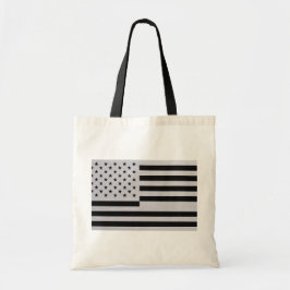 Bolsa Tote Modern Black & Silver American Flag Brushed Metal