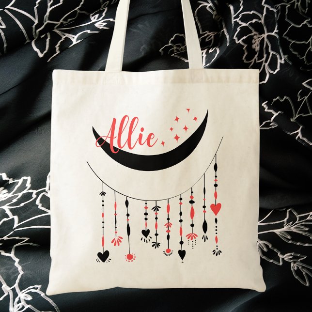Bolsa Tote Modern Boho Moon & Stars Trendy (Criador carregado)