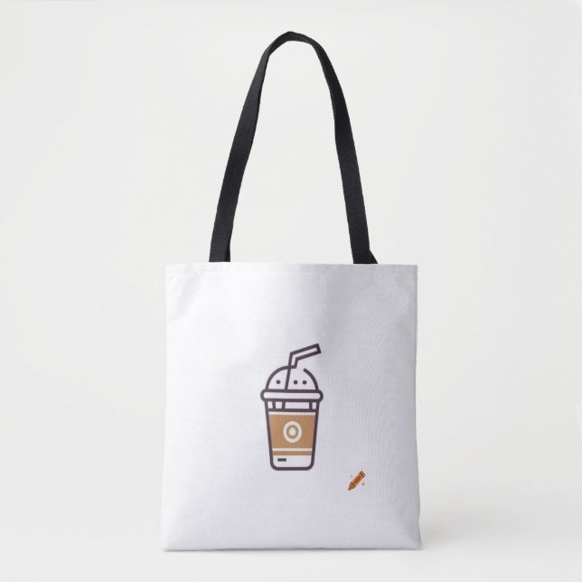 Bolsa Tote "Modern Cafe & Shakes Logo Design Bag - Trendência (Frente)