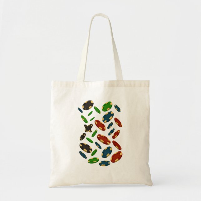 Bolsa Tote "Modern Casino Chips 3D Art Design" (Frente)
