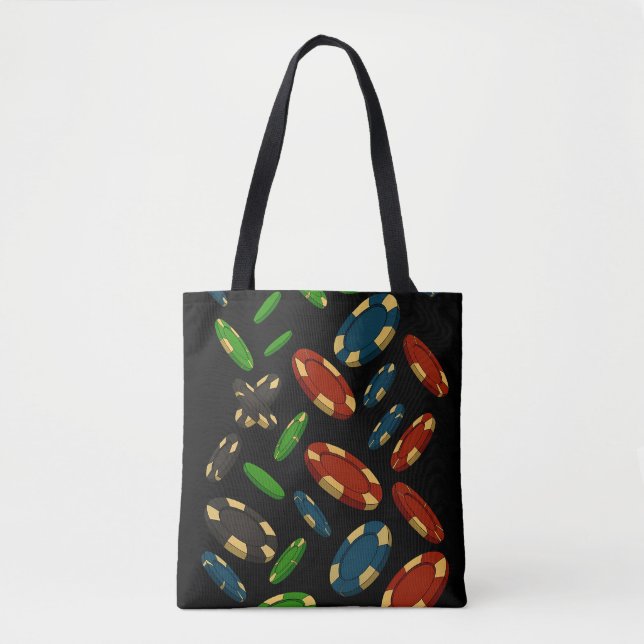 Bolsa Tote "Modern Casino Chips 3D Art Design" (Frente)