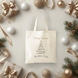 Bolsa Tote Modern Elegant Minimal Christmas Tree Tote Bag