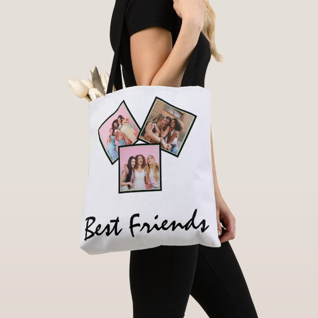 Bolsa Tote Modern Friend Collage Photos Simple (Close Up)