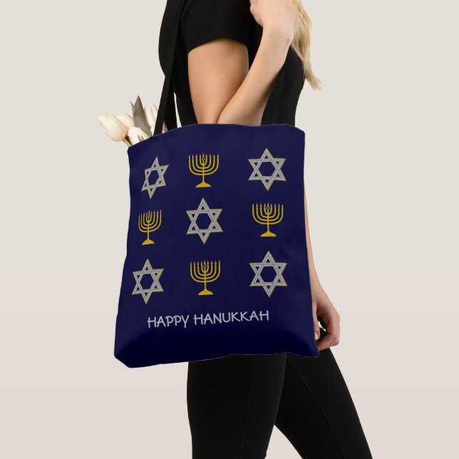 Bolsa Tote Modern HAPPY HANUKKAH (Close Up)