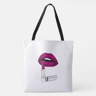 Bolsa Tote Modern Makeup Pattern Girly Lipstick
