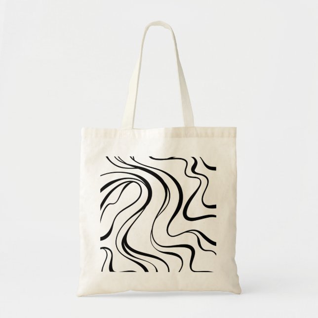 Bolsa Tote Modern Minimalist Organic Fluid Line Art Aesthetic (Frente)