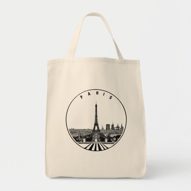 Bolsa Tote Modern Paris, cidade de França | Skyline Tote Bag (Frente)