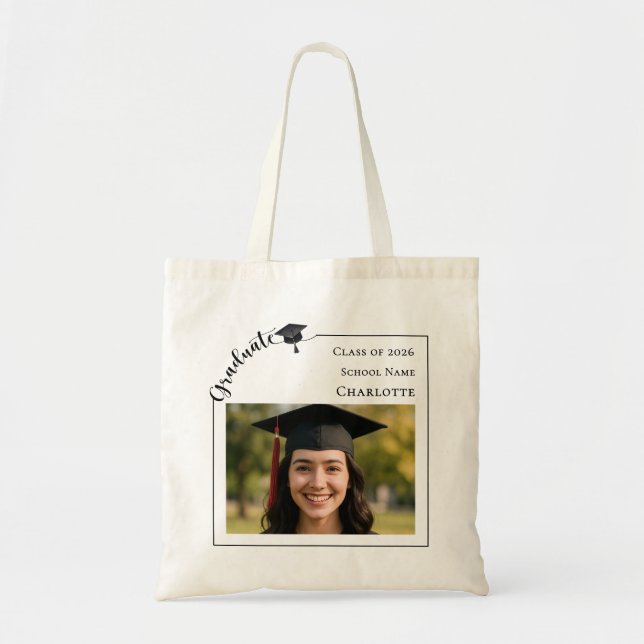 Bolsa Tote Modern photo senior Graduate (Frente)
