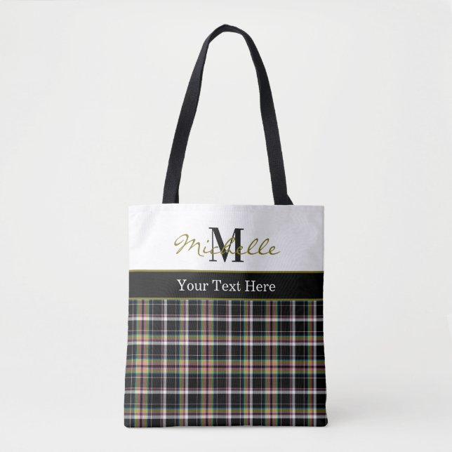 Bolsa Tote Modern Plaid Tartan Pattern Olive Green (Frente)