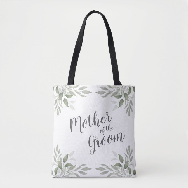 Bolsa Tote Modern Sage Greenery Mother of the Groom (Frente)
