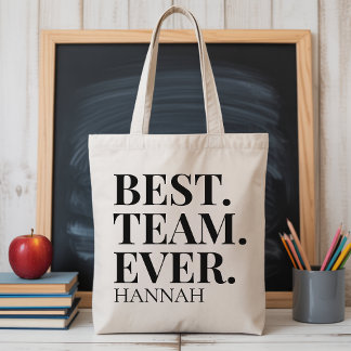 Bolsa Tote Modern Script Custom Tote Bag for Teachers & Teams
