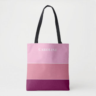 Bolsa Tote Modern Shades of Pink Personalized Name