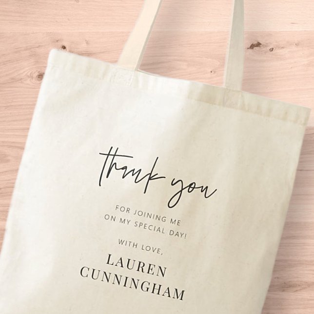 Bolsa Tote Modern Simple Minimalist Chic Thank You (Criador carregado)