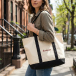 Bolsa Tote Modern simple trendy black and white typography<br><div class="desc">This is a simple modern trendy typography tote bag.Customise your text to make this design more unique.</div>