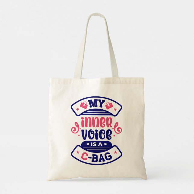 Bolsa Tote Modern Typography funny Quotes (Verso)