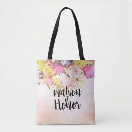 Bolsa Tote Modern Watercolor Flowers Casamento Matão de Honra